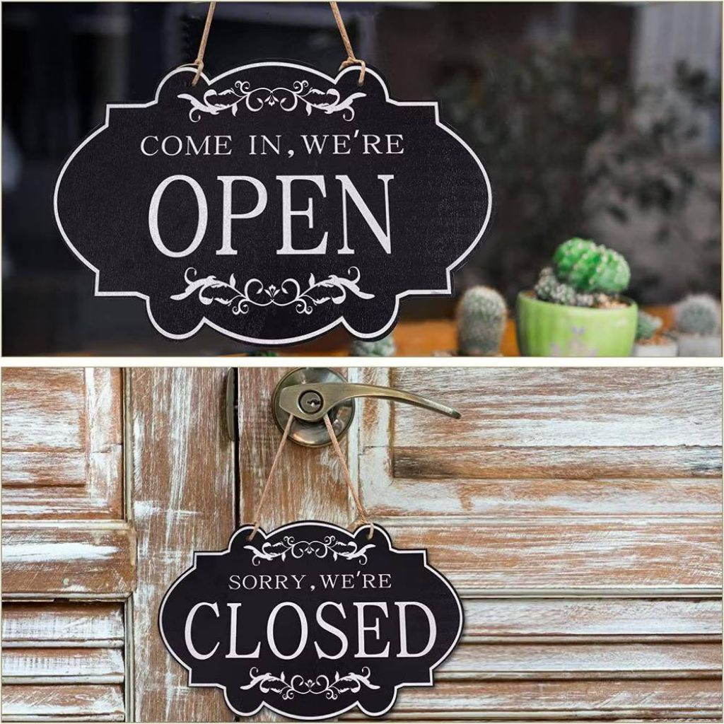ป้ายไม้กระดานป้ายหน้าร้าน OPEN/CLOSED 2ด้าน