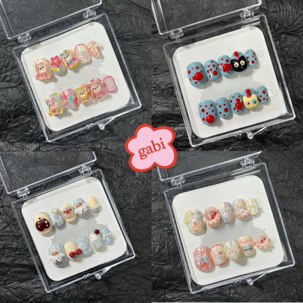 New [พร้อมส่ง] Gabi 10 ชิ้น งานปั้น เจลบอย ลายการ์ตูนน่ารักเหมาะกับวัยรุ่น y2k แฮนด์เมดใช้ซ้ำได้ ฟรีอุปกรณ์พร้อมติด
