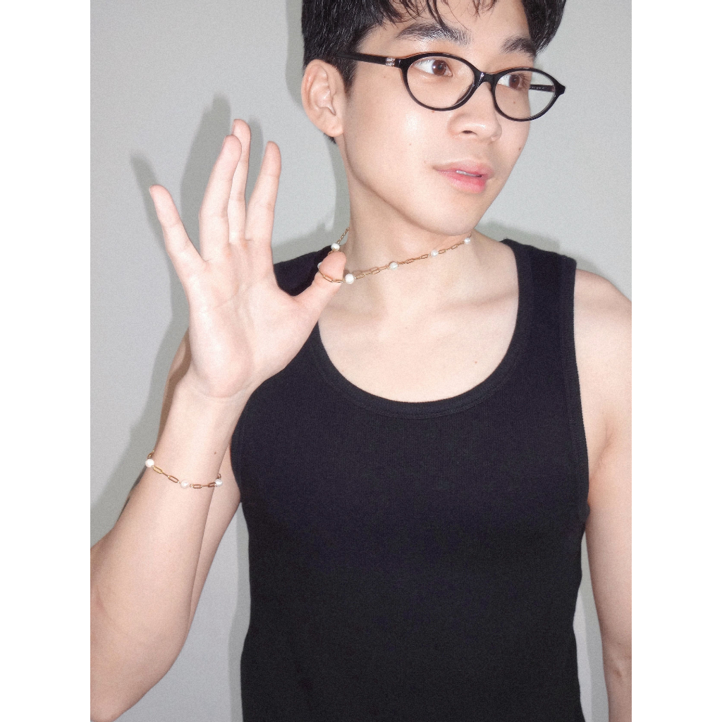 nice try studio – Oval Links Pearl Necklace สร้อยคอโซ่และไข่มุกแท้ ราคา ถูกที่สุด ดีลบีเคเค แกลเลอรีภาพที่ 8