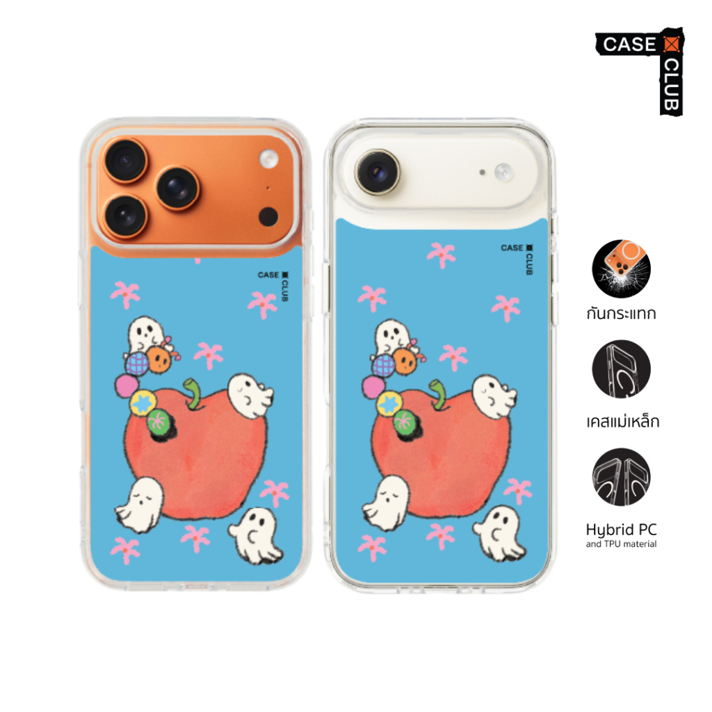 CaseClub เคสไอโฟน เคส แม่เหล็ก ลาย Ghost Club Apple สำหรับ i17 Pro Max/i17 Pro/i Air/i17