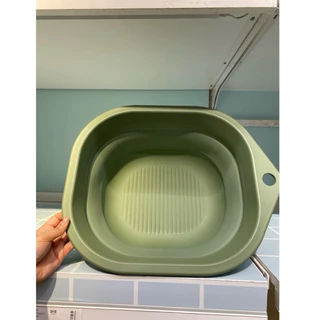 IKEA อ่างซักผ้าพับได้ กะละมังพับได้ IKEA PEPPRIG เขียว, 10ลิตร แข็งแรง ใส่น้ำได้เยอะไม่ยวบ มีช่องสำหรับแขวนจัดเก็บง่าย