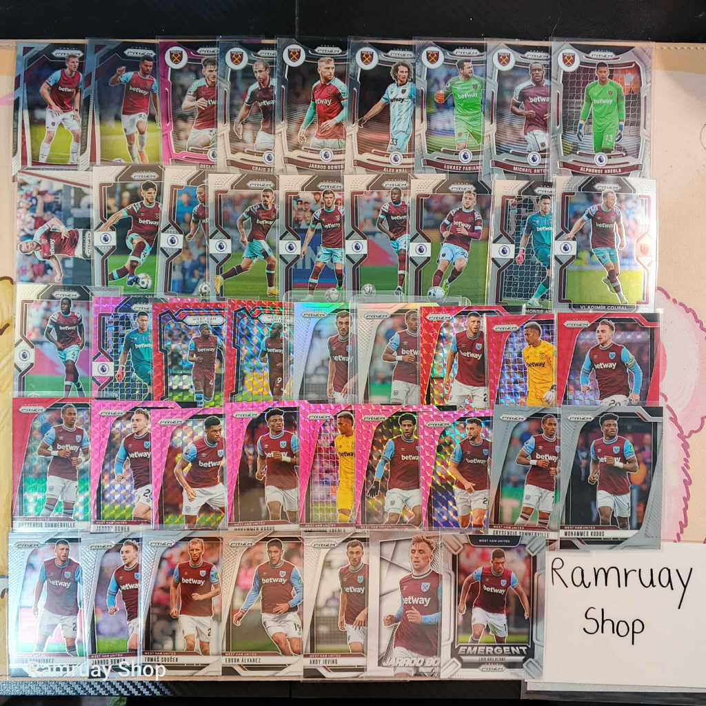 การ์ดบอล Panini Prizm Premier League 2020/2021 ถึง 2024/25 – West Ham United WestHam สวยหายาก ของแท้ 100% ส่งไวมาก