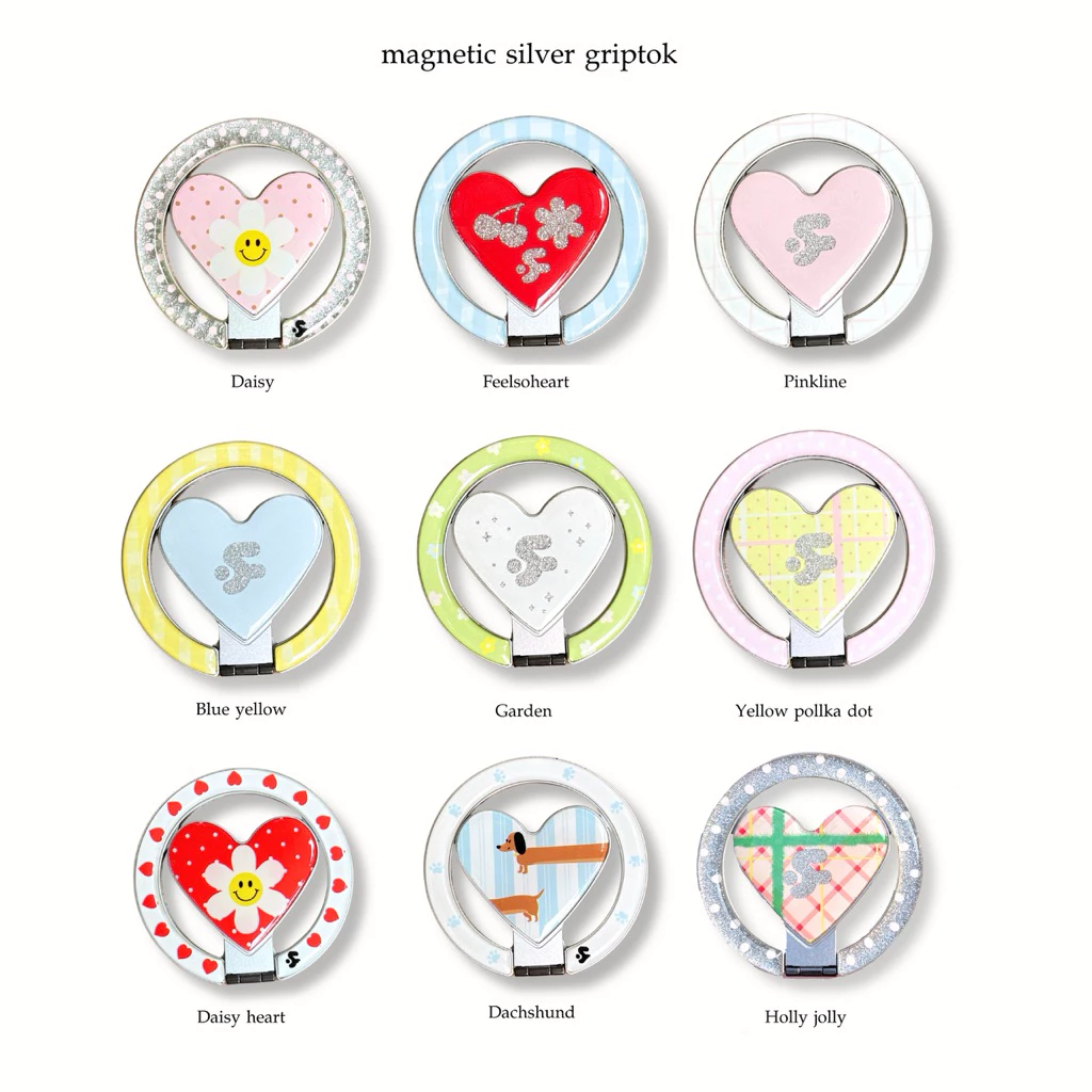 Magnetic Silver Griptok feelsogood.co | กริ๊บต็อกแม่เหล็กเงิน จับและตั้งโทรศัพท์ รองรับ Magnetic