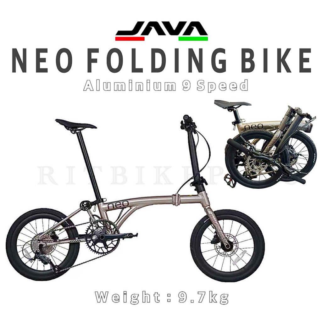 New2025 จักรยานพับ JAVA รุ่น NEO 9 Speed ล้อ 16 นิ้ว เฟรมอลู น้ำหนักเพียง 9.7kg เท่านั้น