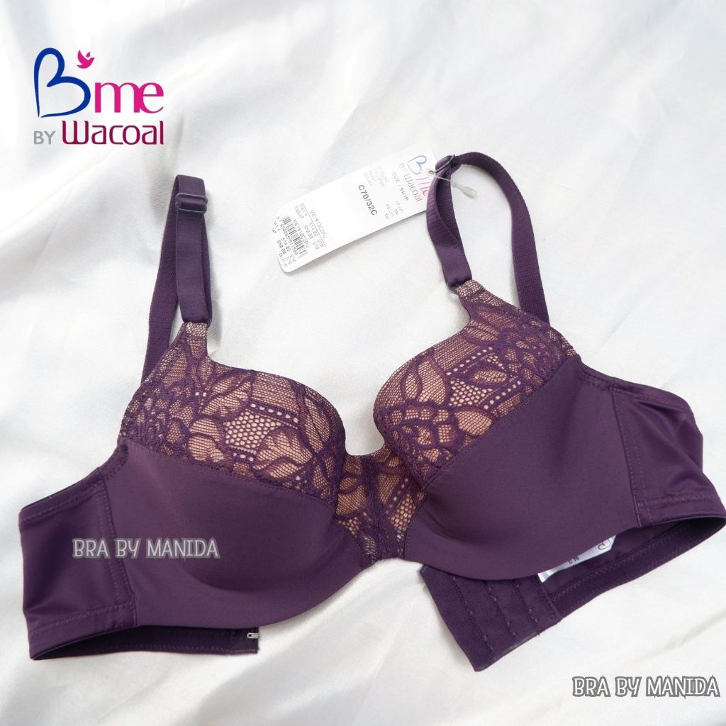 WACOAL B'me - ME1913(17)🔹ราคา 650.-🌸บรามีโครง ฟองน้ำบาง แต่งด้วยลูกไม้เต็มเต้า โอบกระชับรอบเต้า เพิ่มผ้าเก็บทรงด้านข้าง