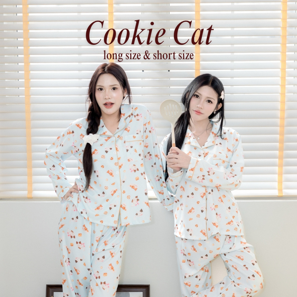 Nemuri bloom&paws collection ชุดนอน ชุดนอนผู้หญิง ชุดนอนแขนสั้น ชุดนอนแขนยาว ลายน่ารัก ฟรีไซส์