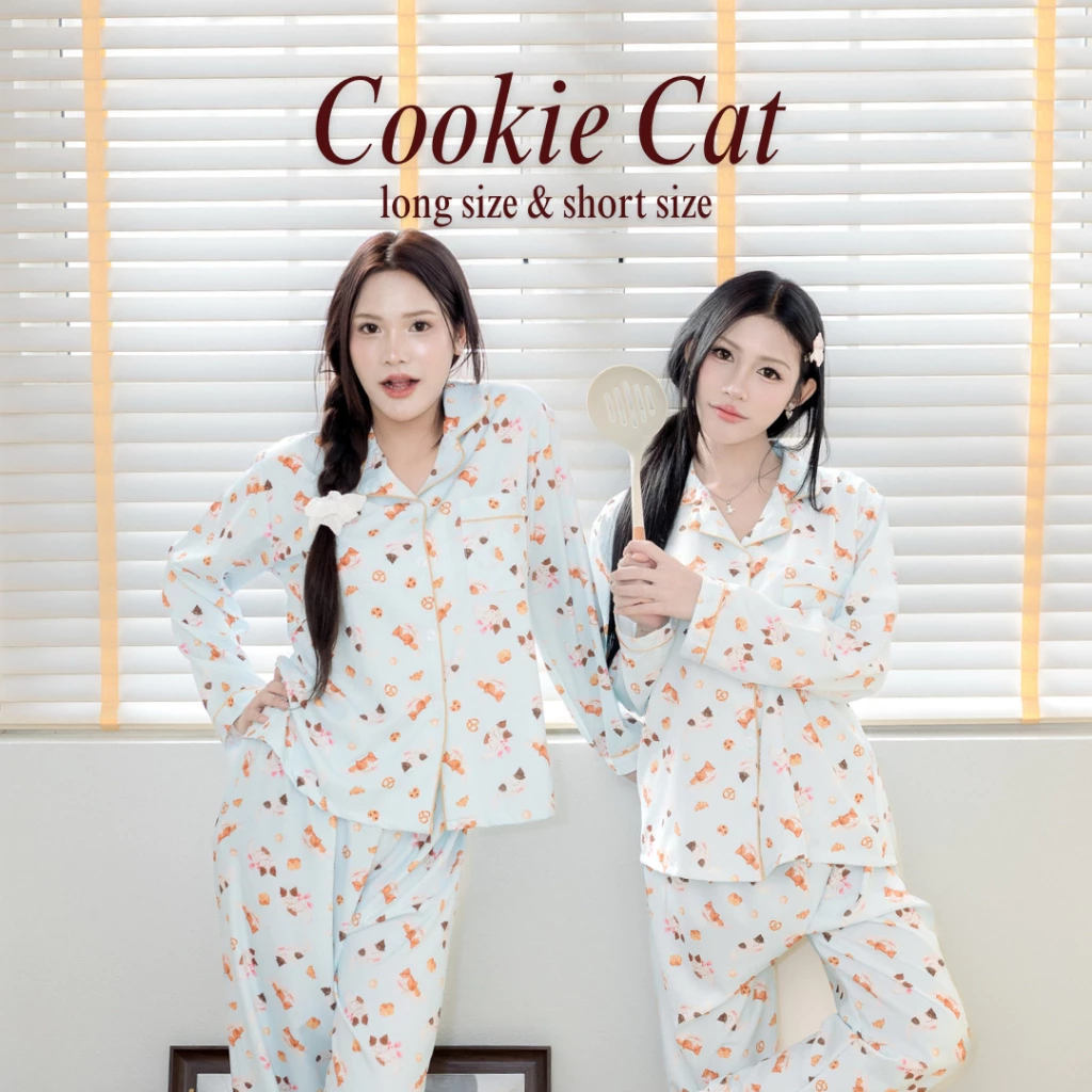Nemuri bloom&paws collection ชุดนอน ชุดนอนผู้หญิง ชุดนอนแขนสั้น ชุดนอนแขนยาว ลายน่ารัก ฟรีไซส์