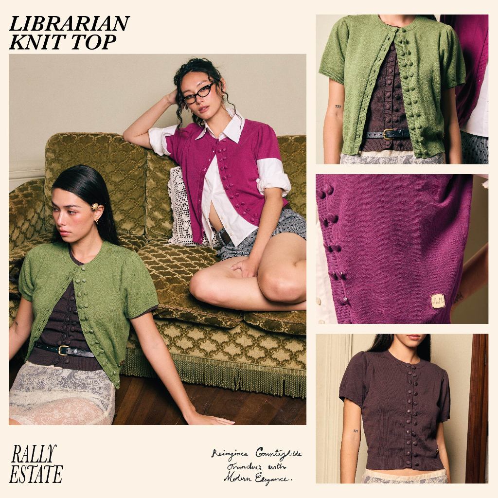 Rally Librarian Knit top - เสื้อไหมพรมแขนสั้น (มีให้เลือก 3 สี)