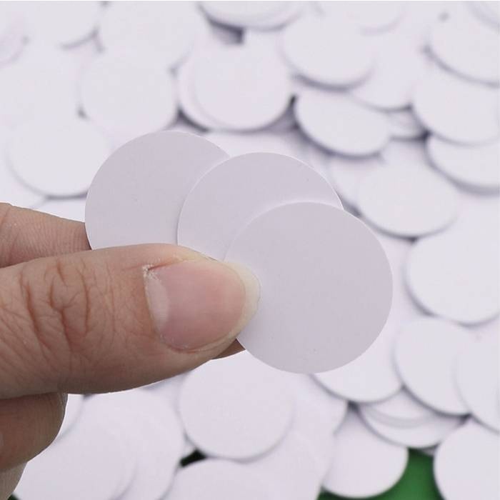 แพ็ค 6 ชิ้น การ์ด NFC Tag 215 วงกลม 25 มม.504 ไบต์ แบบวงกลม Smart NFC Tag ไม่สัมผัส 13.56MHz