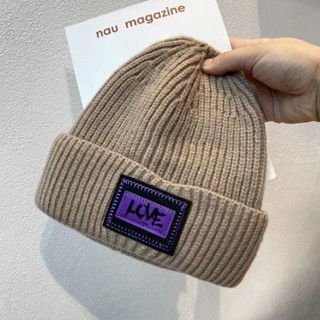 พร้อมส่งในไทย** หมวกไหมพรม หมวกสีพื้นกันหนาว มีความยืด ใส่ได…