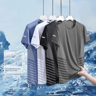 เสื้อยืดแขนสั้น เสื้อยืดคอกลมแห้งเร็ว/ระบายอากาศ/ดูดซับเหงื่อ/เย็นสบาย ผ้าน้ำหนักเบา สวมใส่สบาย