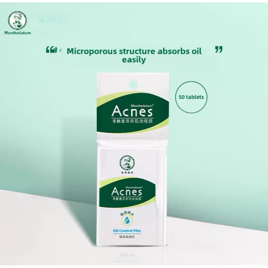 Mentholatum Acnes แผ่นดูดซับ​ความมัน​บนใบหน้า​ 50​ แผ่น​