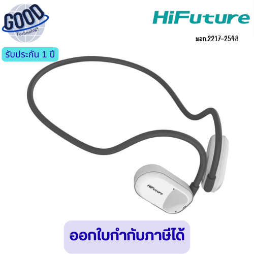 HIFUTURE หูฟังไร้สายแบบคล้องคอ ( รุ่น HFT-6972576180940 )  สี GREY WHITE เช็คสินค้าก่อนสั่งซื้อนะคะ
