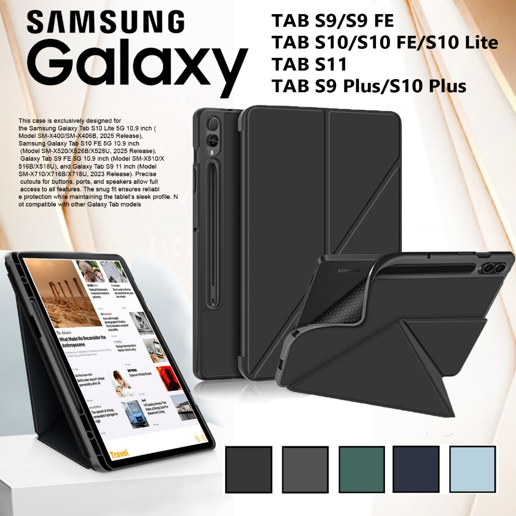 [ นอนxตั้ง ] 💥Transformers flat เคส Samsung Tab S9 FE S10 Lite S9 Plus tab S10 Plus มีรางใส่ปากกา