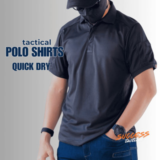 Tactical T-shirt เสื้อPOLO ยุทธวิธี ผ้าโพลีเอสเตอร์100% Quic…