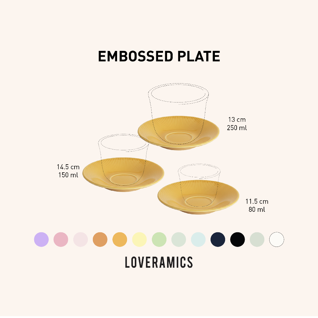 LOVERAMICS จานรองแก้วเซรามิค สำหรับแก้วทรง Embossed/Borum