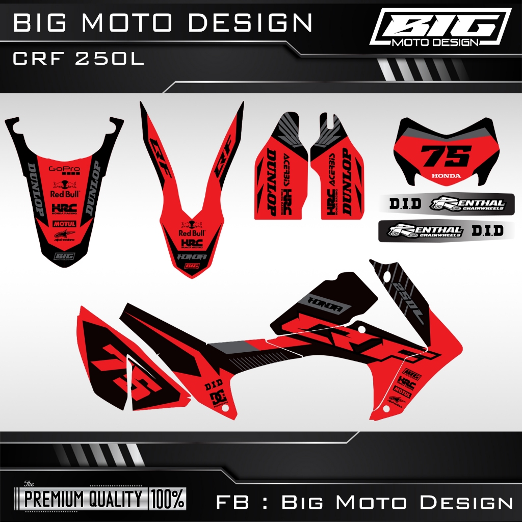 สติ๊กเกอร์ รถวิบาก CRF250l เคลือบเงากันรอยอย่างดี ปะได้ทั้งคัน เต็มคัน (แก้ไขเลขเบอร์แจ้งข้อความ)