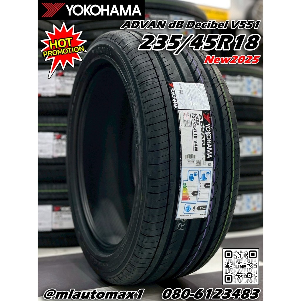 Yokohama ADVAN dB Decibel V551 ขนาด 235/45R18 ยางใหม่ปี2025