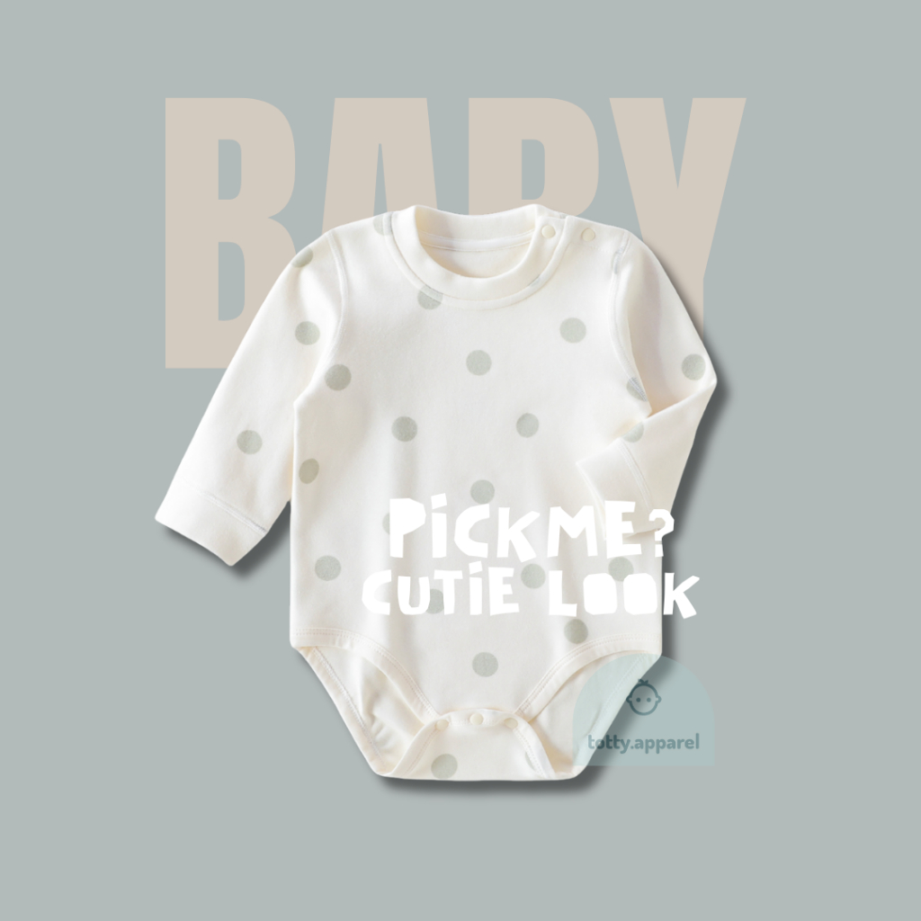 totty.apparel ชุดบอดี้สูทสั้น แขนยาว สำหรับเด็กอ่อน minimal รุ่น fit check