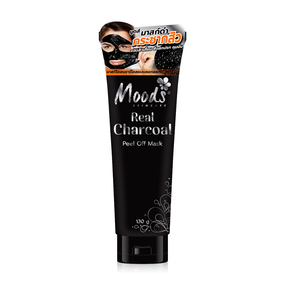 มาสก์ครีม มูดส์ MOODS REAL CHARCOAL PEEL OFF MASK 130กรัม