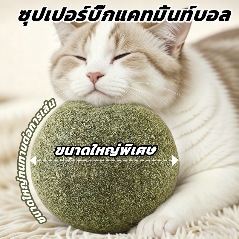 ขนมแมวเลี🍀 กัญชาแมว catnip ball แคทนิปบอล ของใช้น้องแมว 10cm ผ่อนคลาย อารมณ์ดี ออร์แกนิค สมุนไพรแมวเคลิ้ม