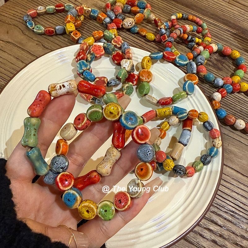Accessories สร้อยข้อมือ ~colorful beaded bracelet~เซรามิก โคตรจะสีสันรวมมิตรสวยสะกดจิต!! พร้อมส่ง