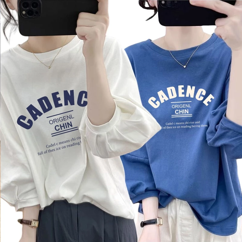 เสื้อแขนยาวสวยผู้หญิงกําลังฮิตแฟชั่นมาใหม่ oversize เสื้อผ้าสาวอวบไซส์ใหญ่น่ารักๆ เสื้อยืดโอเวอร์ไซส์เกาหลี แขนบอลลูน