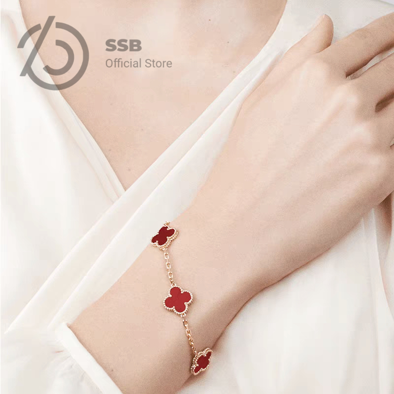 SSB 🍀 สร้อยข้อมือสี่ใบนำโชค เสริมดวงปังเรื่องเงิน! ดีไซน์มินิมอลเก๋ไก๋ ใส่ได้ทุกวัน เป็นเครื่องรางและของขวัญมงคล ส S171