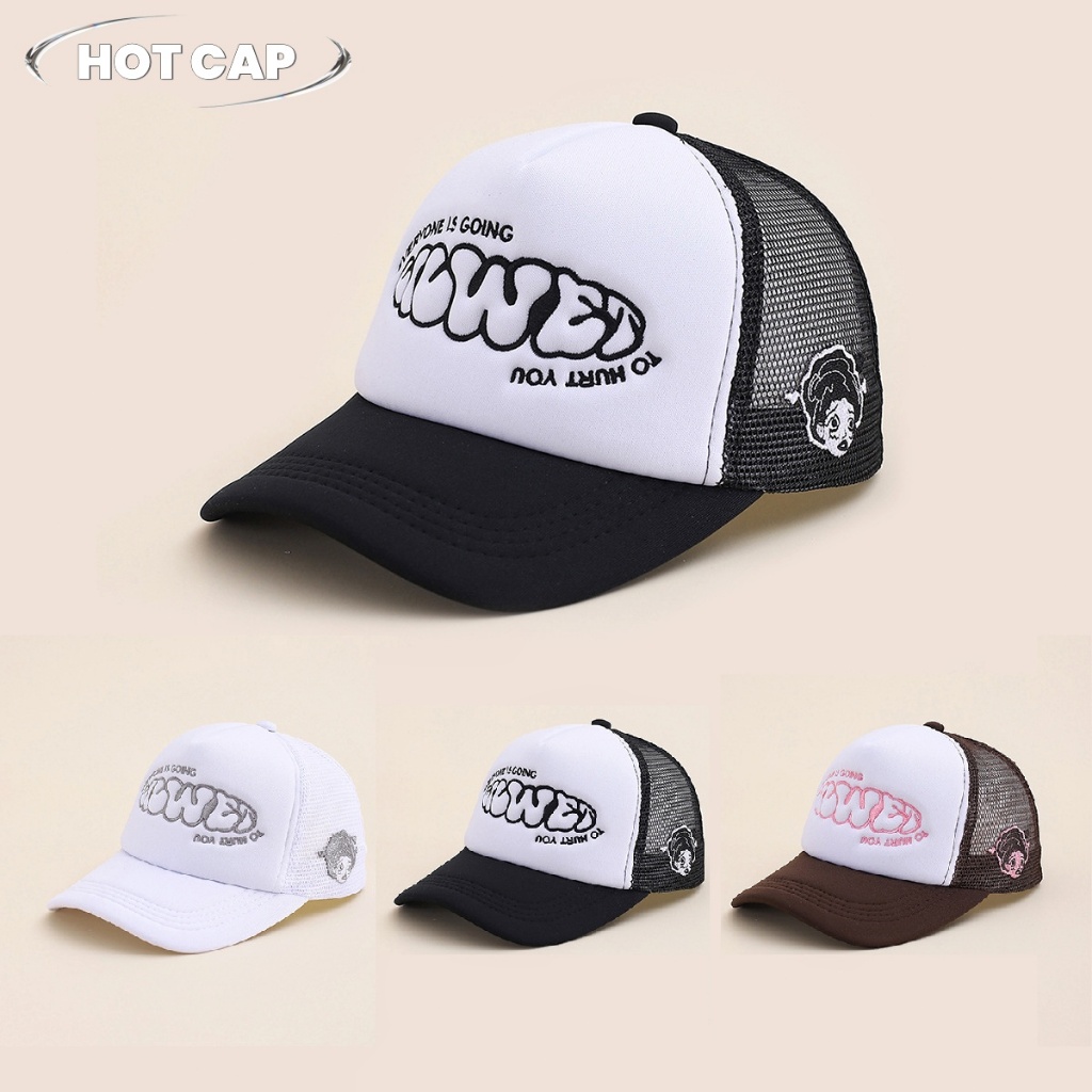 Hotcap จัดส่ง 💕หมวกเบสบอลน่ารักสำหรับผู้หญิง ระบายอากาศได้ดี ป้องกันแสงแดด สวยงาม ปักลาย เหมาะสำหรับฤดูร้อน
