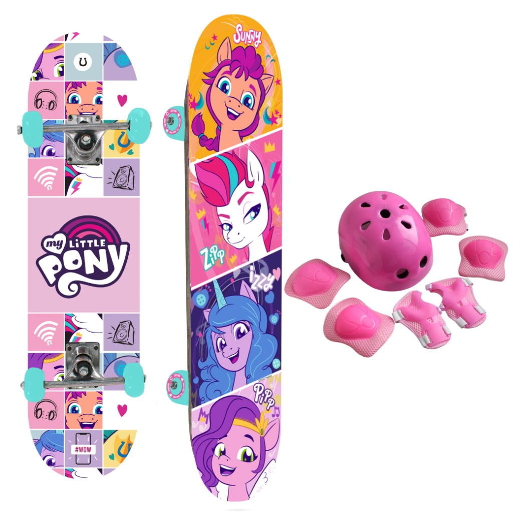 เฉพาะไลฟ์ เซตสเก็ตบอร์ดลาย Pony พร้อมชุดป้องกัน