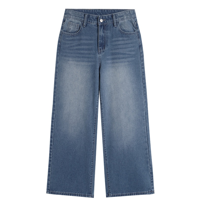 BIMI (S-3XL) กางเกงยีนส์ เอวสูง สไตล์เกาหลี แนววินเทจ เท้ากว้าง กางเกงยีนส์ขายาว สวยๆเก๋ๆ Jean Lady เสื้อผ้า ผู้หญิง - รูปที่ 7