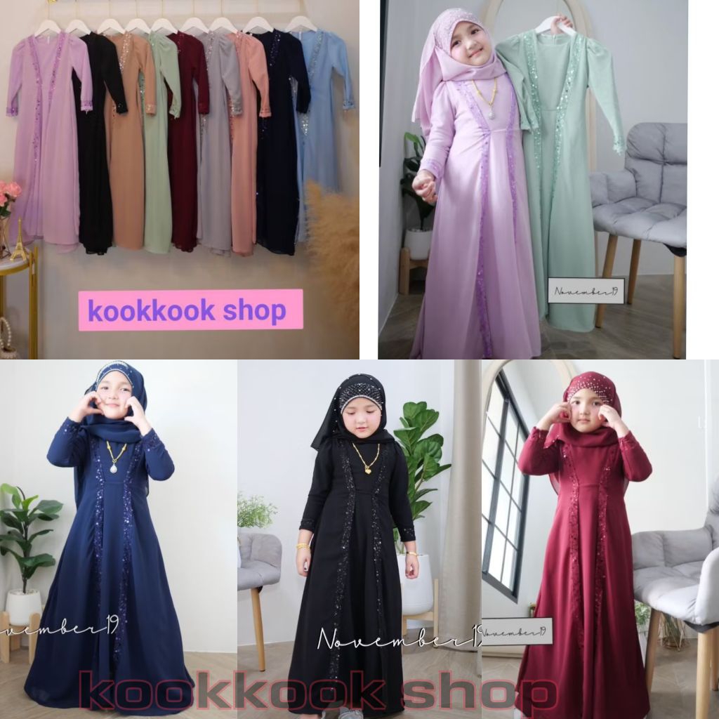 🚛ส่งฟรี+โค้ดลดสุดคุ้ม✅✅2-11 y ชุดเดรสเด็กผู้หญิงมุสลิม ชุดเดรสเด็กผู้หญิงอิสลาม ชีฟองมุก
