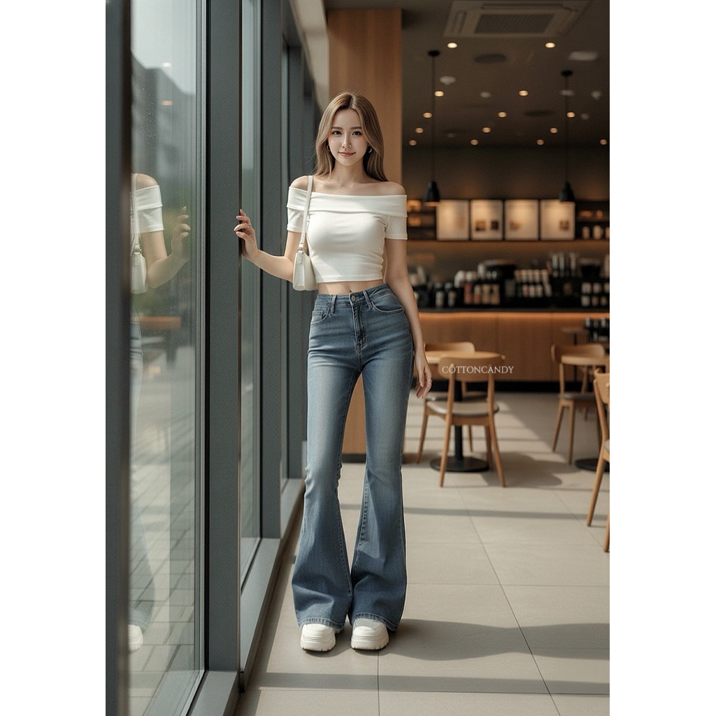 #Cotton Candy 🍭 กางเกงยีนส์ขาม้ารุ่นใหม่ New seya Korea jeans