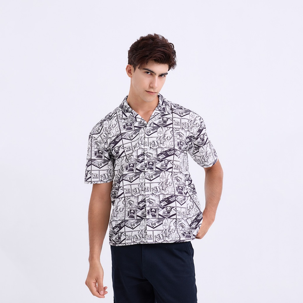 Khaki Bros. – คาคิบรอส – Hawaii shirt Loose Fit – เสื้อเชิ้ตแขนสั้น ทรง Loose Fit  – KM25S016 – โปรปัง