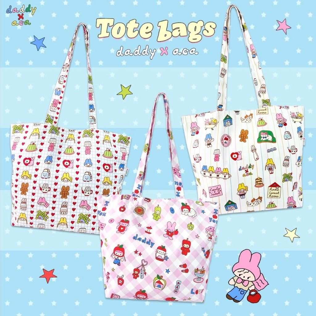 DADDY X ACUTE | Daddy x Acute Tote Bag กระเป๋าผ้าแคนวาส สุดน่ารัก