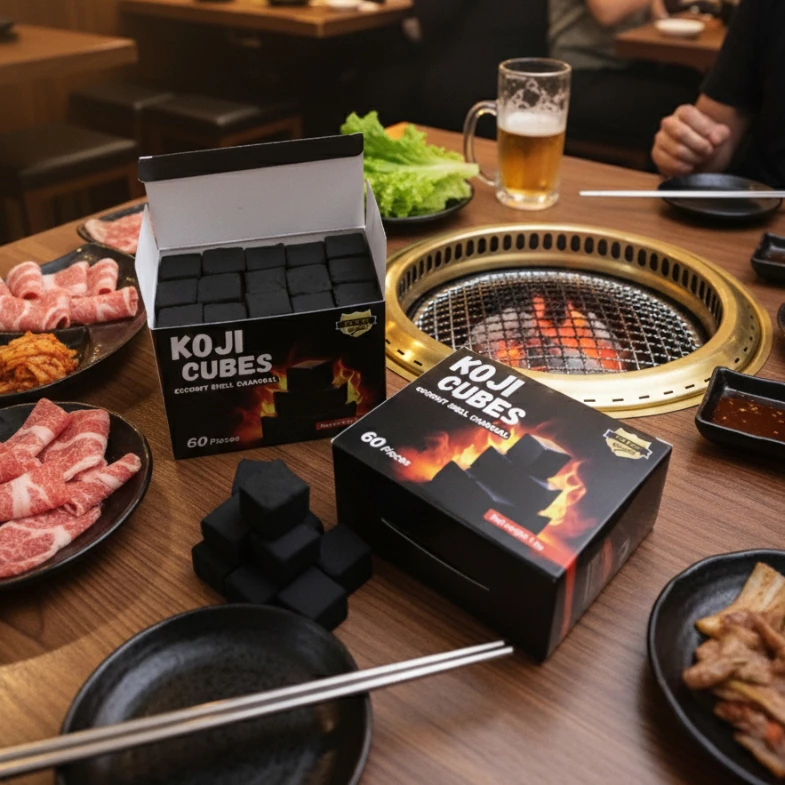 KOJI CUBES ถ่านอัดแท่งทรงลูกเต๋า 25มม. (2.5ซม.) เกรดพรีเมียม ไฟแรงนาน ไร้ควัน สำหรับ เตาฮิดะ และแคมป์ปิ้ง 1 kg 60 ก้อน thumbnail 8