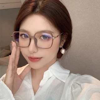 [จัดส่งในกทม] 👓แว่นสายตาสั้น👓 -50~400° แว่นป้องกันแสงสีฟ้า กรอบแว่นขนาดใหญ่ แว่นตาแฟชั่นสไตล์เกาหลี 104