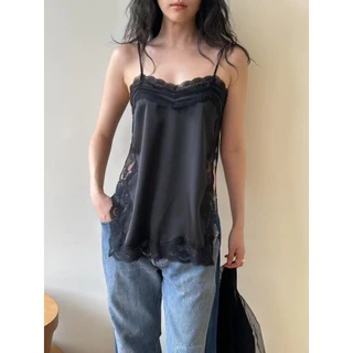 SUN🛍️มีสินค้าพร้อมส่ง🛍️เสื้อกล้ามลูกไม้สไตล์ฝรั่งเศส-อเมริกัน ผ่าข้าง ใส่ได้หลายชั้น สไตล์ใหม่ปี 2026 มีให้เลือกหลายสี