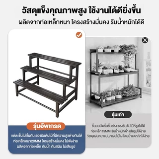 【เวอร์ชันอัพเกรด】ชั้นวางต้นไม้ เหล็กเคาร์บอน สแตนเลส ชั้นวางกระถางต้นไม้ ชั้นวางของ รับน้ำหนักได้150กก กันน้ำกันสนิม