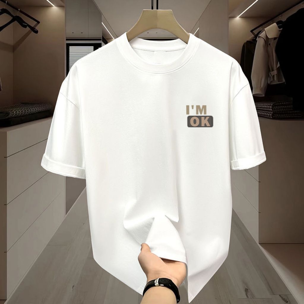 เสื้อขาวผ้านุ่มใส่สบายเสื้อยึดไหม่มาเเรง สำหรับหญิง-ชาย ไซส์L