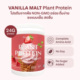 Plantogenic - Strawberry Yogurt Plant Protein โปรตีนพืชสตรอว์เบอร์รี่โยเกิร์ต 24g NON-GMO เปรี้ยวอมหวาน (Plant-based)