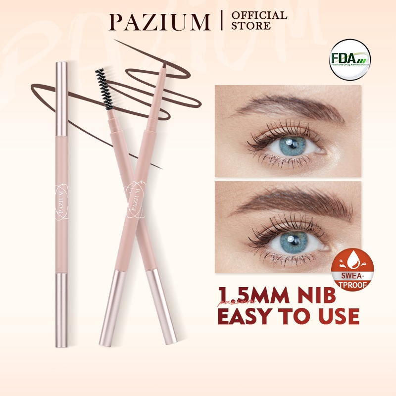 PAZIUM FDA ที่เขียนคิ้ว ดินสอเขียนคิ้วกันน้ำ กันเหงื่อ 2in1 Eyebrows Pencil ติดทนนาน