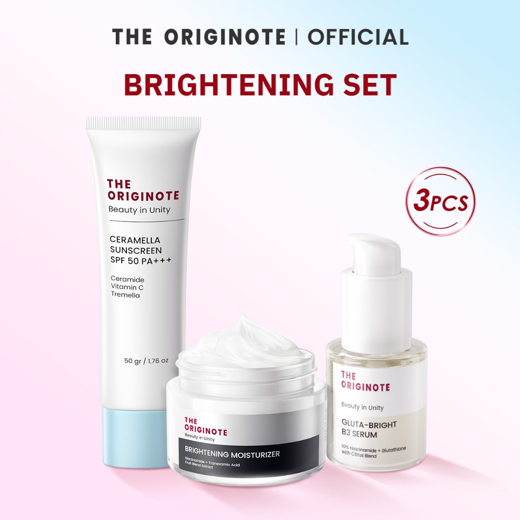 The Originote Brightening Set Moisturizer เซรั่ม ครีมกันแดด ครีมทาหน้า เซ็ตปรับผิวกระจ่างใส