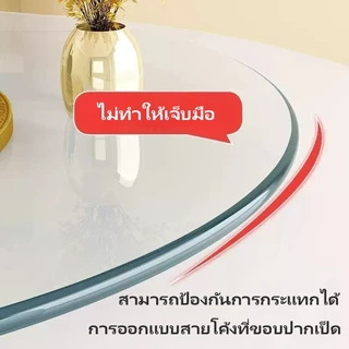 โต๊ะกระจกแก้วหมุนโต๊ะจีน ทานข้าวจานหมุน ⭐รับประกัน⭐ ขนาดเส้นผ่าศูนย์กลาง 50-80 ซม. กระจกหนา 7.7 มม. กระจกใส