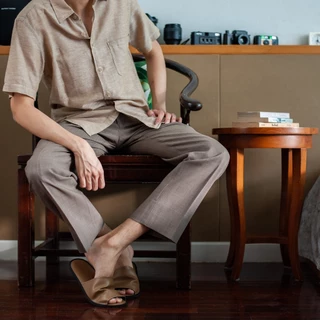 Pailin Slippers รองเท้าใส่ในบ้าน หนังเทียม ทนทาน หัวเปิด ขนาด M-L-XL พื้นหนา indoor / outdoor