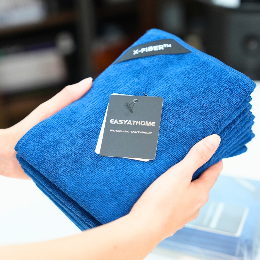 X-Fiber™ New Blue – ผ้าไมโครไฟเบอร์หนานุ่ม แห้งไว ไร้ขุย อเนกประสงค์ ครัว-รถ-ร้านค้า | Easyathome®