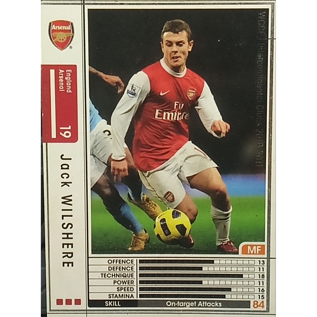 Card Panini wccf Jack Wilshire Arsenal football card