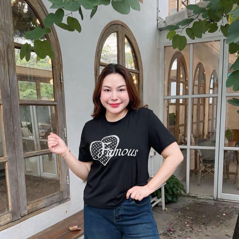 FAMOUS เสื้อยืด หัวใจ Famous #FMBL-F1T176
