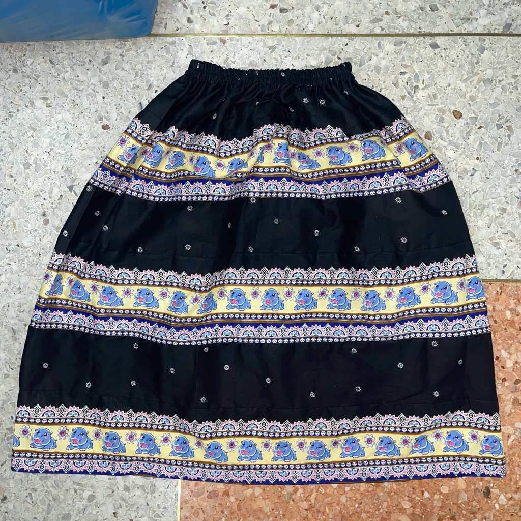 ** ผ้าถุง”เด็ก“ อาบน้ำเอวยางยืด ผ้าคอตตอน 100% ตัดต่อลาย