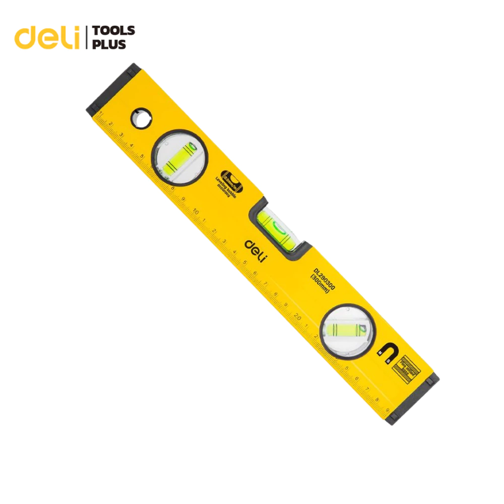 Deli ที่วัดระดับน้ำ วัดระดับน้ำอลูมิเนียม 3in1 แม่เหล็กวัดแม่นยำ 30 40 50 60 80 100 ซม Spirit Levels